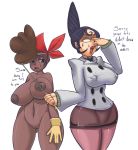 dark-skinned_female double_(skullgirls) huge_breasts mrs._victoria_(skullgirls) nipples_visible_through_clothing nude_female pdxyz pussy roxie_(skullgirls) skullgirls