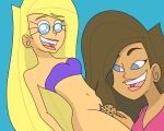  2_girls bikini bikini_top blonde_hair blue_eyes breasts brown_hair cookie food food_in_pussy food_insertion food_play human lipstick nickelodeon object_insertion open_mouth pussy pussy_juice the_fairly_oddparents vaginal_insertion vaginal_object_insertion yuri 