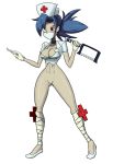 big_breasts bottomless_female eyepatch nurse_cap nurse_uniform positronicbrain saw skullgirls surgical_mask valentine_(skullgirls)