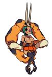  big_breasts boggle breasts_out_of_clothes cerebella_(skullgirls) checkered_legwear dark-skinned_female one_eye_closed skullgirls vice-versa_(skullgirls) 