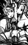  big_breasts cerebella_(skullgirls) chink feng_(skullgirls) monochrome skullgirls vice-versa_(skullgirls) 