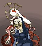 artist_request double_(skullgirls) eldritch_abomination huge_breasts nun nun_habit skullgirls what wtf