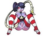 ass blue_skin boggle breasts crablouse leviathan_(skullgirls) presenting_pussy sienna_contiello skullgirls spread_legs squigly_(skullgirls) stitched_mouth zombie_girl