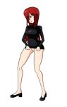 bottomless_female erin_fitzgerald hair_over_one_eye huge_breasts lab_zero_games long_hair parasoul_(skullgirls) positronicbrain red_eyes red_hair skullgirls vaginal yellow_eyes