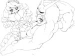  cerebella_(skullgirls) filia_(skullgirls) monochrome samson_(skullgirls) scissoring skullgirls vice-versa_(skullgirls) 