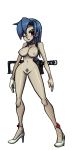 big_breasts bottomless_female eyepatch positronicbrain saw shaped_pubic_hair skullgirls valentine_(skullgirls)