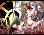  1girl blood breasts double_(skullgirls) eldritch_abomination large_breasts monster monster_girl navel nun red_eyes sangyou_haikibutsu_(turnamoonright) skull skullgirls smile teeth thighhighs turnamoonright what wink wtf 