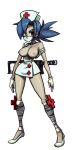 big_breasts bottomless_female eyepatch nurse_cap nurse_uniform positronicbrain saw skullgirls surgical_mask valentine_(skullgirls)