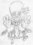  breasts monochrome nipples peacock_(skullgirls) praiz!_(artist) pussy robot skullgirls 