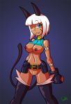 big_breasts cat_ears cat_girl dahs dark-skinned_female lab_zero_games ms._fortune_(skullgirls) nadia_fortune nekomimi pussy scars skullgirls