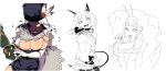 big_breasts black_dahlia cat_ears cat_girl cerebella_(skullgirls) cleavage dark-skinned_female fellatio_gesture lab_zero_games ms._fortune_(skullgirls) nadia_fortune nekomimi scars skullgirls topless tukudani vice-versa_(skullgirls)