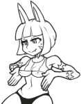 artist_request cat_ears cat_girl dark-skinned_female lab_zero_games monochrome ms._fortune_(skullgirls) nadia_fortune nekomimi scars skullgirls