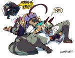  cat_ears cat_girl crossover cunnilingus dark-skinned_female fel kennoarkkan lab_zero_games ms._fortune_(skullgirls) my_life_with_fel! nadia_fortune nekomimi pussylicking scars skullgirls webcomic yuri 