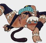  cat_ears cat_girl dark-skinned_female lab_zero_games ms._fortune_(skullgirls) nadia_fortune nekomimi pussy scars severed_head skullgirls tukudani 