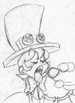  fellatio monochrome mouth_open peacock_(skullgirls) penis praiz!_(artist) skullgirls 