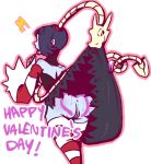 assisted_exposure blue_skin flashing_ass leviathan_(skullgirls) sienna_contiello skullgirls squigly_(skullgirls) stitched_mouth striped_legwear striped_sleeves valentine's_day watermystic277 zombie_girl