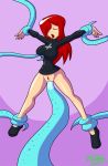 bottomless dahs erin_fitzgerald hair_over_one_eye huge_breasts lab_zero_games long_hair parasoul_(skullgirls) red_hair skullgirls tentacle_in_pussy tentacle_rape tentacles vaginal yellow_eyes