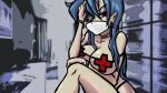 big_breasts eyepatch nurse_cap nurse_uniform skullgirls southpawper surgical_mask topless_(female) valentine_(skullgirls)