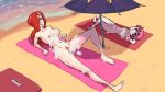  aftersex artist_request beach cum cum_covered erin_fitzgerald hair_over_one_eye huge_breasts krieg_(skullgirls) lab_zero_games long_hair parasoul_(skullgirls) red_hair skullgirls umbrella_(skullgirls) vaginal yellow_eyes 