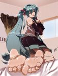  barefoot feet foot hatsune_miku microphone miku_hatsune pov_feet scamwich soles toes twin_tails vocaloid 