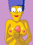 big_breasts blue_hair erect_penis evilweazel_(artist) gif handjob lipstick marge_simpson masturbation milf nipples nude pink_areolae smile stroking_penis the_simpsons uncircumcised yellow_skin