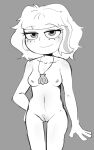  1girl blonde blonde_hair breasts disney disney_channel disney_xd freckles jackie_lynn_thomas monochrome nude nude_female pierced_labia pierced_pussy pubic_hair pubic_hair_peek pussy pussy_hair pussy_piercing short_hair solo_female solo_focus star_vs_the_forces_of_evil tan tanned two_tone_hair 