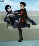  1boy 1girl damian_wayne dc_comics dcamu dedx justice_league_vs._teen_titans male/female nipples rachel_roth raven_(dc) robin straight straight_sex teen_titans teen_titans:_the_judas_contract vaginal_penetration vaginal_sex 