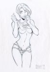  breasts ed_benes gen_13 line_art roxy_spaulding shorts underboob 