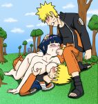 breasts clone fellatio female hinata_hyuuga male naruto naruto_shippuden naruto_uzumaki nipple oral