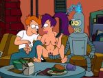 electrocution futurama orange_hair philip_j._fry purple_hair tagme turanga_leela