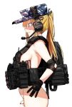 blonde_hair blush edit futanari gloves headset military_hat ponytail sideboob vest