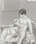  2boys attack_on_titan erwin_smith levi_ackerman male male_only oral solo_male yaoi yaoi 