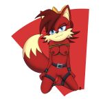  1girl anthro archie_comics belt bondage bow breasts chains female fiona_fox fox furry half half-closed_eyes innotsu kneel medium_breasts nipples nude pussy rope rope_bondage smirk solo sonic_the_hedgehog_(archie) sonic_the_hedgehog_(comics) sonic_the_hedgehog_(series) tail 