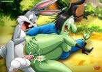 anal_sex bugs_bunny cum_in_ass cum_inside green_skin grey_fur hat looking_pleasured palcomix palcomix pussy rabbit raised_arm two_tone_fur white_fur witch_hazel