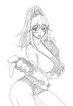 big_breasts breasts choujuushin_gravion choujuushin_gravion_zwei cosplay gravion gravion_zwei looking_at_viewer mizuki_tachibana monochrome tachibana_mizuki tengen_toppa_gurren-lagann wink winking winking_at_viewer yoko_littner yoko_littner_(cosplay)