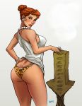 artist_name hanna-barbera orange_hair pop-lee posing redhead the_flintstones thong white_background wilma_flintstone