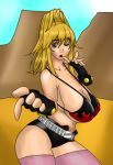 big_breasts breasts choujuushin_gravion choujuushin_gravion_zwei cosplay edit gravion gravion_zwei looking_at_viewer tachibana_mizuki tengen_toppa_gurren-lagann wink winking_at_viewer yoko_littner yoko_littner_(cosplay)