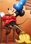 anal_penetration broom chair disney fantasia improvised_sex_toy kneel looking_back mickey_mouse palcomix rear_deliveries