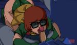  batman batman_(series) bruce_wayne crossover dc dc_comics fellatio glasses mrclearedits robin_(cosplay) scooby-doo velma_dinkley 