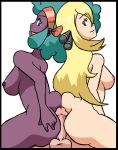 aloe aloe_(pokemon) blonde_hair cynthia long_hair pokemon shirona_(pokemon) white_background