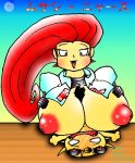 big_breasts breasts engulfing_paizuri erect_nipples game_freak hard_nipples huge_breasts humans_of_pokemon iron-0xide jessie_(pokemon) long_hair meowth musashi_(pokemon) nintendo nipple paizuri paizuri_lead_by_female penis pink_hair pokemon pokemon_(anime) pokemon_(game) pokemon_(species) pokephilia red_nipples team_rocket