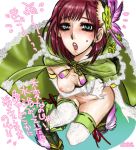  1girl bad_id breast_slip breasts cape geru_(anorexia) geru_(pixiv54885) gracia_hosakawa hosokawa_gracia lace nipples one_breast_out samurai_warriors sengoku_musou sengoku_musou_2 short_hair solo thighhighs 