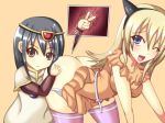 2girls 85g animal_ears ass bad_id black_hair blonde_hair blue_eyes butt_crack cat_ears cross-section cross_section druaga_no_tou fatina fisting ki ki_(druaga) multiple_girls panties red_eyes the_aegis_of_uruk the_tower_of_druaga thighhighs underwear v x-ray yuri