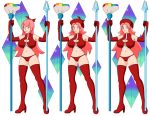 1girl adebbon adeleine_(kirby) big_breasts blackangel014 breasts cleavage crystal crystal_staff female female_only fusion kirby_(series) kirby_64 paint paint_staff pervyangel ribbon_(kirby) staff weapon