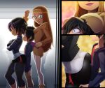 1boy 1girl 2_girls ass big_ass big_breasts big_breasts big_hero_6 breasts buttjob buttjob_over_clothes cleavage comic disney gogo_tomago hiro_hamada honey_lemon male marvel ravenravenraven straight