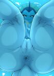  1girl anthro anus ashraely ass ass_focus big_anus big_ass big_breasts biting_lip blue_body blue_fur blue_skin breasts creatures_(company) digital_media_(artwork) eeveelution eyelashes female_only fins furry game_freak gen_1_pokemon genitals half-closed_eyes high_res holding_legs legs legs_up looking_at_viewer nintendo pokemon pokemon_(anime) pokemon_(creature) pokemon_(game) pokemon_(species) presenting presenting_anus presenting_ass presenting_hindquarters presenting_pussy pussy showers_(pokemon) smile solo_female tail thick_thighs thighs underwater vaporeon water water_type_pokemon 