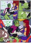 beast_boy comic dc_comics emotion_sickness_(teen_titans) incognitymous_(artist) nipples raven_(dc) starfire tagme teen_titans