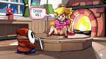  mario_(series) mysticalpha pantyless princess_peach pussy shy_guy straw 