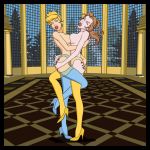 beauty_and_the_beast big_breasts breasts cinderella crossover disney evanime nude princess_belle princess_cinderella stockings