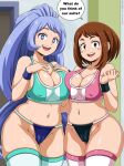 2_girls big_breasts boku_no_hero_academia hadou_nejire huge_breasts my_hero_academia nejire_hadou ochako_uraraka sano-br uraraka_ochako